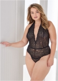 Venus Black DEEP PLUNGE LACE TEDDY Venus Black DEEP PLUNGE LACE TEDDY