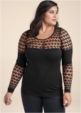 Venus Black Seamless fitted cutout top Venus Black Seamless fitted cutout top
