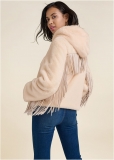 Venus Faux-Fur Bomber Coat in White Venus Faux-Fur Bomber Coat in White