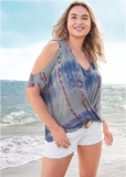 Venus Plus Size Cold-Shoulder Twist Top Venus Plus Size Cold-Shoulder Twist Top