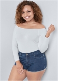 Venus Plus Size Cutoff Jean Shorts - Medium Wash Venus Plus Size Cutoff Jean Shorts - Medium Wash