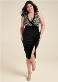 Venus Black & Nude VELVET LACE BODYCON DRESS Venus Black & Nude VELVET LACE BODYCON DRESS