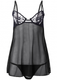 Venus Black LACE AND MESH BABYDOLL Venus Black LACE AND MESH BABYDOLL