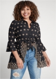 Venus Plus Size Eyelet High-Low Top Venus Plus Size Eyelet High-Low Top