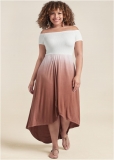 Venus Plus Size Off-The-Shoulder Ombre Dress Venus Plus Size Off-The-Shoulder Ombre Dress