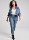 Venus Plus Size New Vintage Straight Jeans in Medium Wash Venus Plus Size New Vintage Straight Jeans in Medium Wash