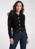 Venus Plus Size Cozy Button-Front Cardigan in Black Venus Plus Size Cozy Button-Front Cardigan in Black