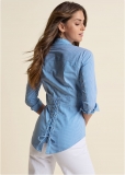 Venus Plus Size Lace-Up Back Blouse Venus Plus Size Lace-Up Back Blouse
