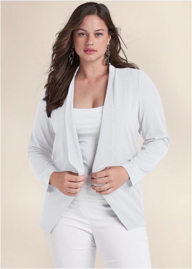 Venus Waterfall Blazer in White Venus Waterfall Blazer in White