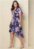 Venus Plus Size Floral Print Wrap Dress Venus Plus Size Floral Print Wrap Dress
