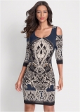 Venus Plus Size Cold-Shoulder Printed Dress Venus Plus Size Cold-Shoulder Printed Dress