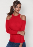 Venus Red RIBBED LONG SLEEVE TOP Venus Red RIBBED LONG SLEEVE TOP