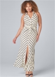 Venus Cream & Black KNOT DETAIL MAXI DRESS Venus Cream & Black KNOT DETAIL MAXI DRESS