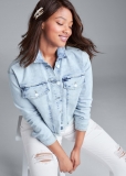 Venus Crop Acid Wash Denim Jacket in Acid Wash Venus Crop Acid Wash Denim Jacket in Acid Wash