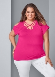 Venus Plus Size Strappy Cold-Shoulder Top Venus Plus Size Strappy Cold-Shoulder Top