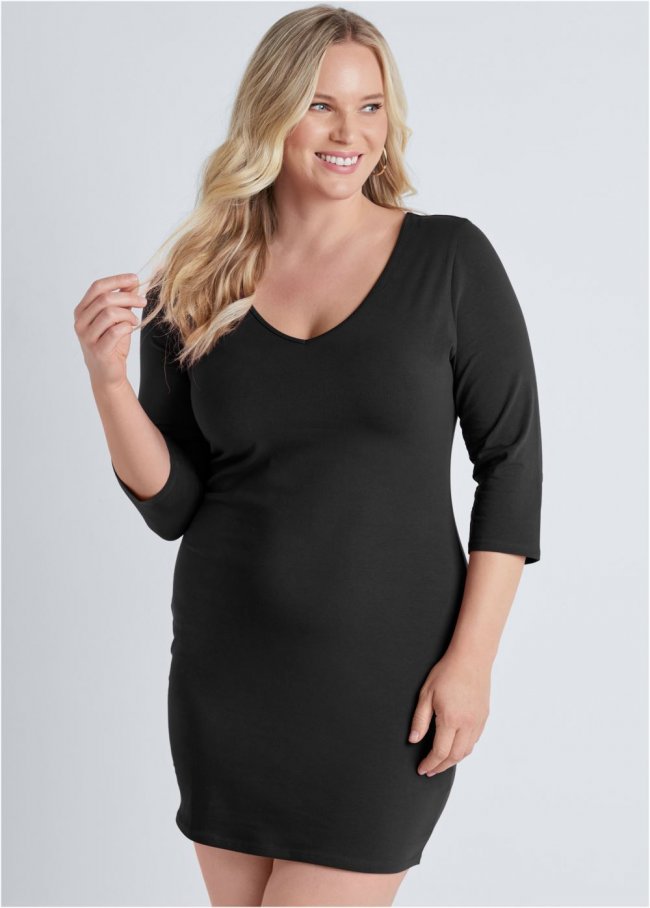 Venus Black Long And Lean Mini Dress Venus Black Long And Lean Mini Dress