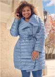 Venus Metallic Puffer Coat in Blue Venus Metallic Puffer Coat in Blue