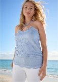 Venus Plus Size Strappy Lace Banded Top Venus Plus Size Strappy Lace Banded Top