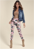 Venus Plus Size Pocket Capri Active Leggings in Brown Multi Venus Plus Size Pocket Capri Active Leggings in Brown Multi