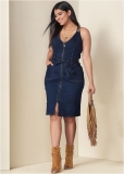 Venus Plus Size Denim Dress With Zipper Venus Plus Size Denim Dress With Zipper