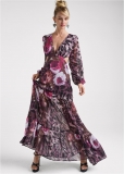 Venus Plus Size Cutout Detail Printed Gown Venus Plus Size Cutout Detail Printed Gown