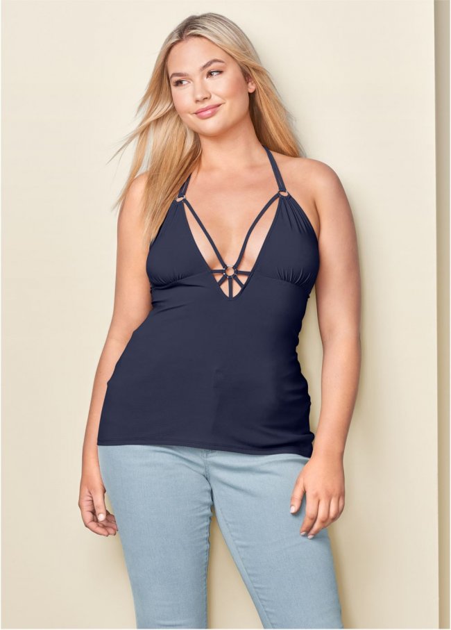 Venus Plus Size Strappy Detail Top Venus Plus Size Strappy Detail Top