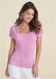 Venus Plus Size Ruched Sleeve Top Venus Plus Size Ruched Sleeve Top