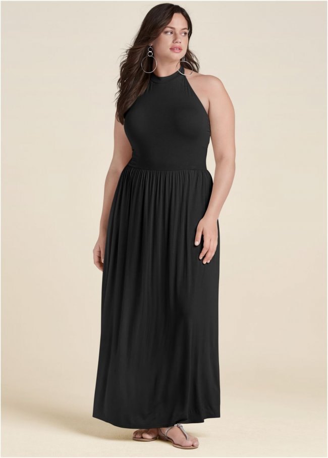 Venus Plus Size High Neck Maxi Dress Venus Plus Size High Neck Maxi Dress