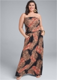 Venus Black Multi STRAPLESS MAXI DRESS Venus Black Multi STRAPLESS MAXI DRESS