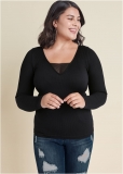 Venus Plus Size Ribbed Mesh Seamless Top Venus Plus Size Ribbed Mesh Seamless Top