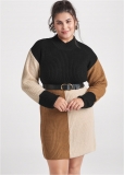 Venus Plus Size Belted Color Block Sweater Dress Venus Plus Size Belted Color Block Sweater Dress