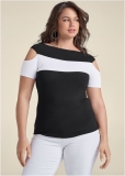 Venus Plus Size Color Block Top Venus Plus Size Color Block Top
