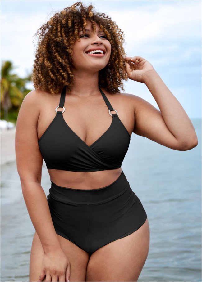 Venus Plus Size Underwire Wrap Top Bikini - Black Beauty Venus Plus Size Underwire Wrap Top Bikini - Black Beauty