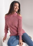 Venus Plus Size Cold-Shoulder Mock-Neck Top in Pink Venus Plus Size Cold-Shoulder Mock-Neck Top in Pink