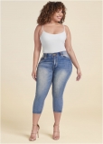 Venus Medium Wash ELASTIC WAISTBAND JEAN CAPRIS Venus Medium Wash ELASTIC WAISTBAND JEAN CAPRIS