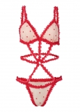 Venus Heart Multi RUFFLE TRIM TEDDY Venus Heart Multi RUFFLE TRIM TEDDY