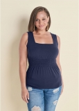 Venus Plus Size Smocked Square Neck Top Venus Plus Size Smocked Square Neck Top