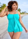 Venus Plus Size Flowing Bandeau Tankini Top Bikini - Aqua Reef Venus Plus Size Flowing Bandeau Tankini Top Bikini - Aqua Reef