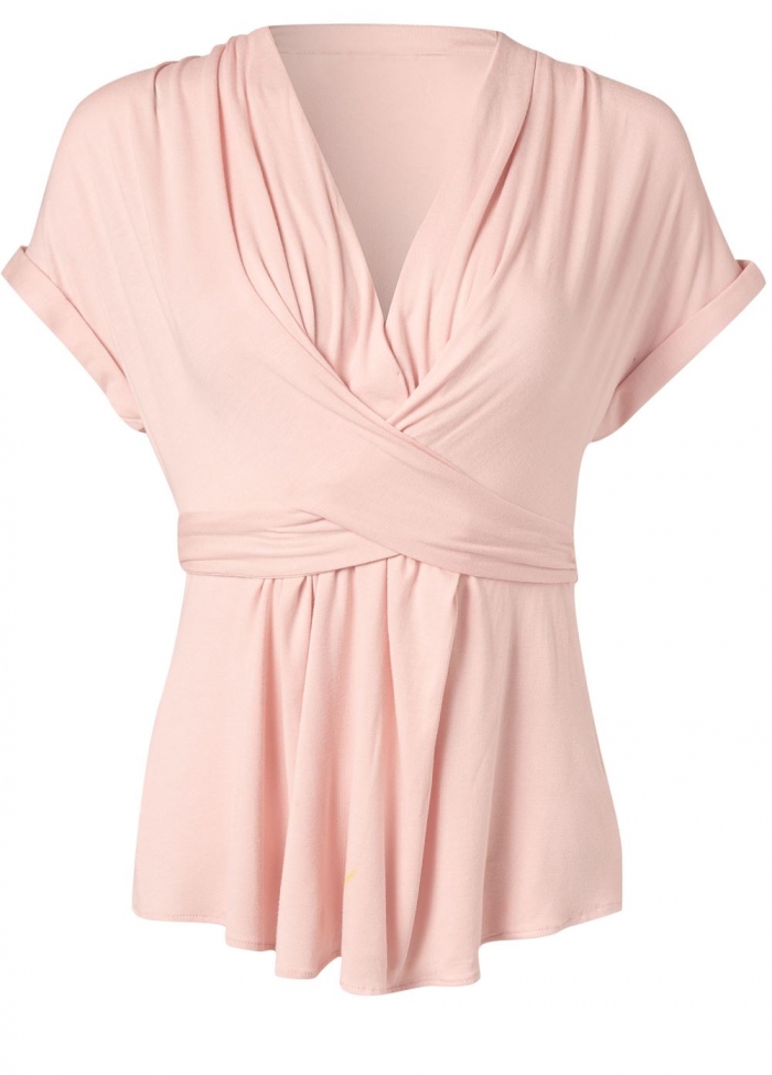 Venus Plus Size Tie Waist Surplice Top