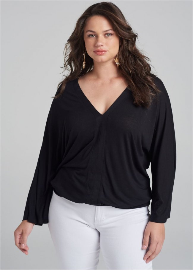 Venus Plus Size Banded Hem Top Venus Plus Size Banded Hem Top
