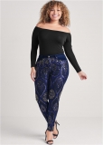 Venus Plus Size Beaded Skinny Jeans in Indigo Blue Venus Plus Size Beaded Skinny Jeans in Indigo Blue
