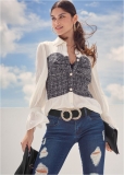 Venus Plus Size Tweed Bustier Blouse Venus Plus Size Tweed Bustier Blouse