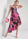 Venus Plus Size Midnight Floral Halter Dress Venus Plus Size Midnight Floral Halter Dress