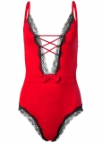 Venus Red & Black Lace-Up Teddy Venus Red & Black Lace-Up Teddy