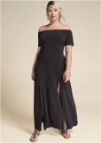 Venus Plus Size Slit Detail Maxi Dress Venus Plus Size Slit Detail Maxi Dress