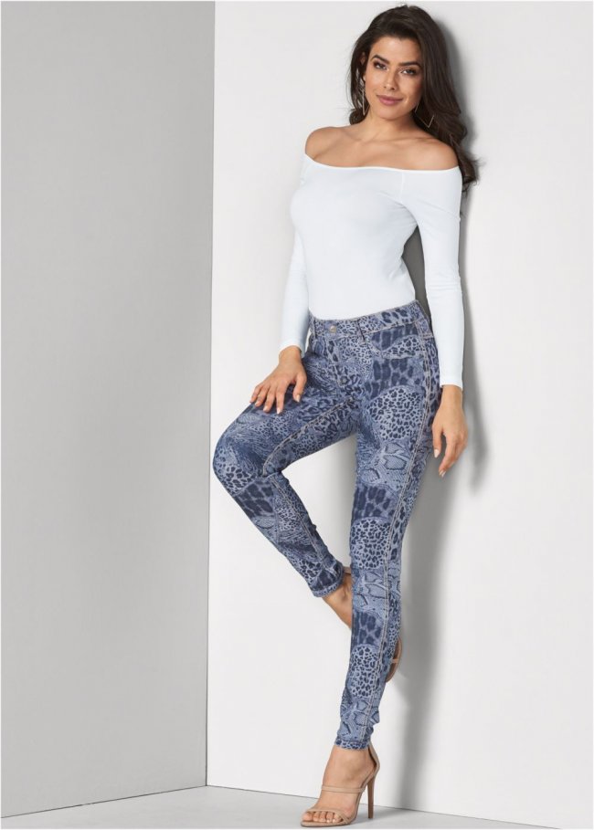 Venus Plus Size Reversible Jeans in Denim Blue Venus Plus Size Reversible Jeans in Denim Blue
