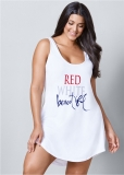 Venus White Multi Lace Back Nightgown Venus White Multi Lace Back Nightgown