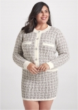Venus Plus Size Boucle Skirt Set - Grey Multi Venus Plus Size Boucle Skirt Set - Grey Multi