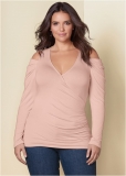 Venus Light Pink DRAPED SLEEVE TOP Venus Light Pink DRAPED SLEEVE TOP