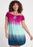 Venus Blue & Pink EMBELLISHED OMBRE DRESS Venus Blue & Pink EMBELLISHED OMBRE DRESS